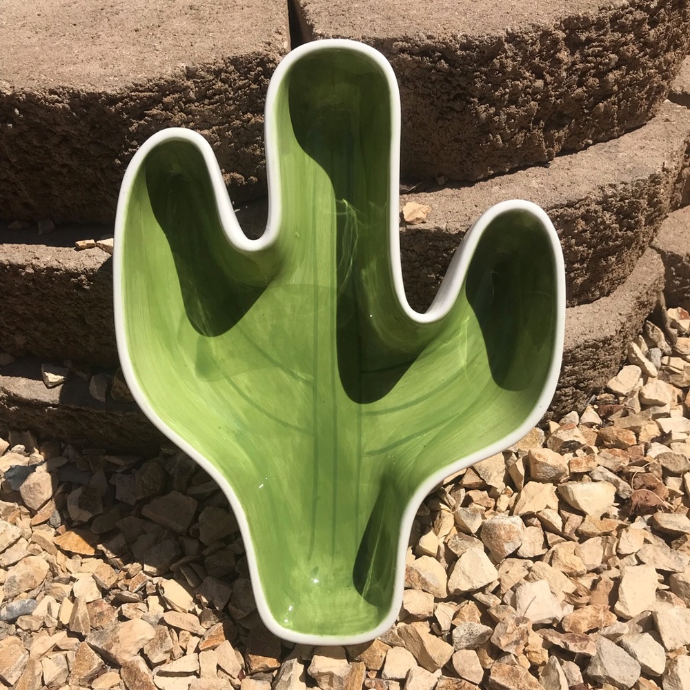 Cactus Ceramic Dip/Fruit platter.